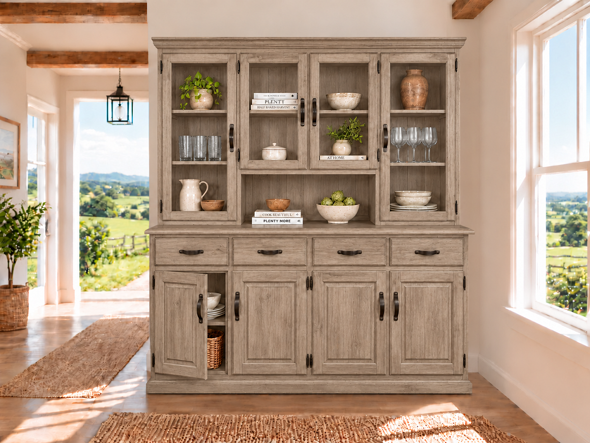 HINTERLANE (AUSSIE MADE) 8 DOOR / 4 DRAWER BUFFET & HUTCH (DRESSER) COLLECTION - ASSORTED COLOURS - STARTING FROM $2999