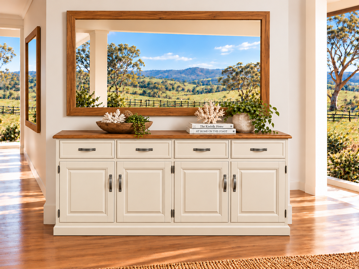 HINTERLANE (AUSSIE MADE) 4 DOOR / 4 DRAWER BUFFET COLLECTION - ASSORTED COLOURS - STARTING FROM $1999