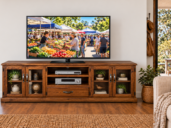 HINTERLANE (AUSSIE MADE) 4 DOOR / 1 DRAWER LOWLINE TV UNIT COLLECTION - ASSORTED COLOURS - STARTING FROM $1749