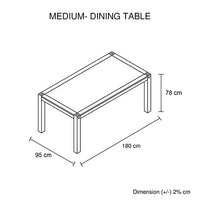 ENDLICHERI DINING TABLE ONLY - 1800(W) x 950(D) - CHOCOLATE
