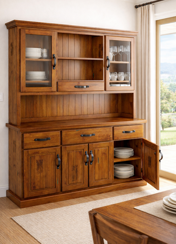 JAMAICA (AUSSIE MADE) 6 DOOR / 4 DRAWER BUFFET & HUTCH (DRESSER) COLLECTION - ASSORTED COLOURS - STARTING FROM $1799