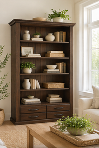 JAMAICA (AUSSIE MADE) HIGHLINE BOOKCASE WITH 4 DRAWERS COLLECTION - ASSORTED COLOURS - STARTING FROM $999