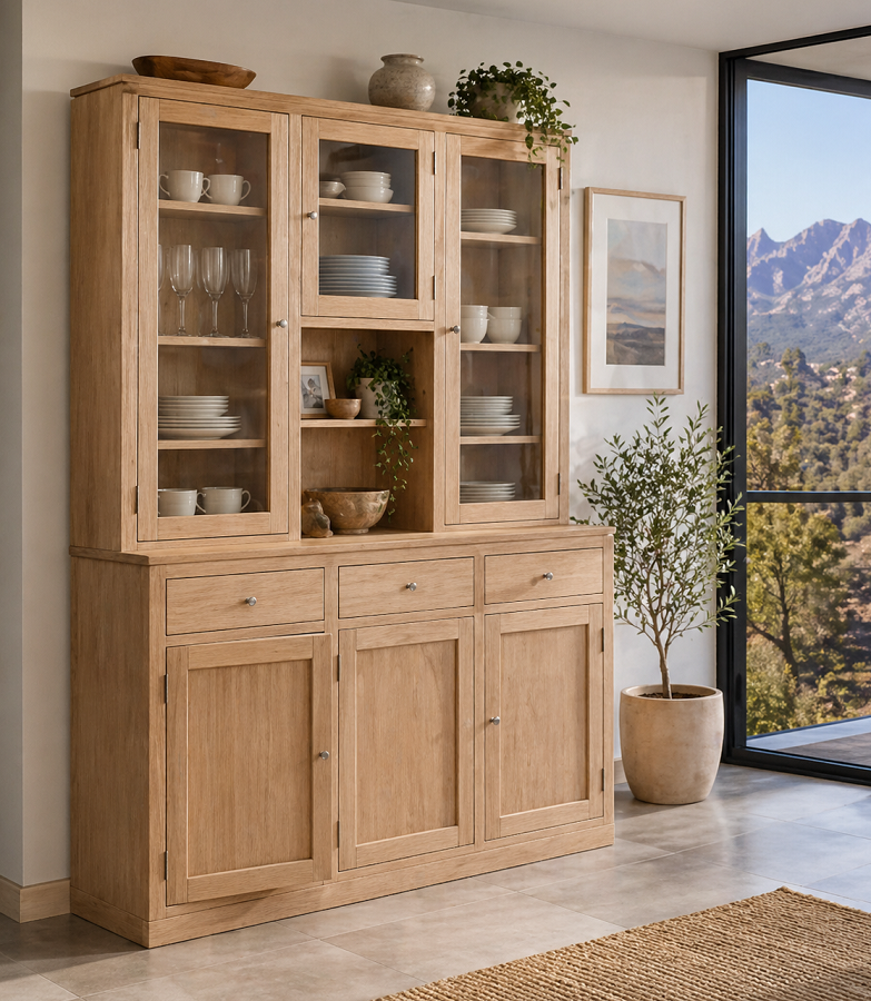 JOE (AUSSIE MADE) 5 DOOR / 3 DRAWER BUFFET & HUTCH (DRESSER) COLLECTION - ASSORTED COLOURS - STARTING FROM $1799