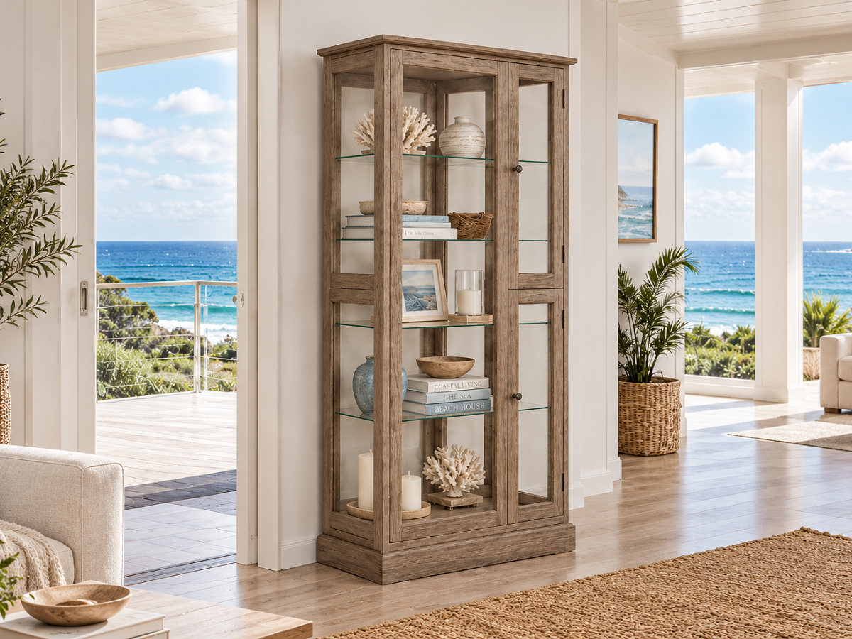 KNIGHTLY (AUSSIE MADE) 4 DOOR HIGHLINE DISPLAY CABINET COLLECTION - ASSORTED COLOURS - STARTING FROM $1899