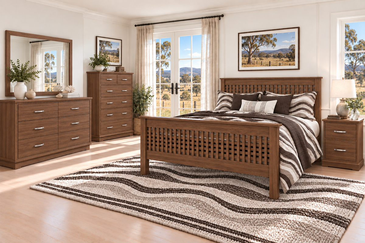 LATTICE (AUSSIE MADE) BEDROOM COLLECTION - ASSORTED COLOURS - STARTING FROM $1249