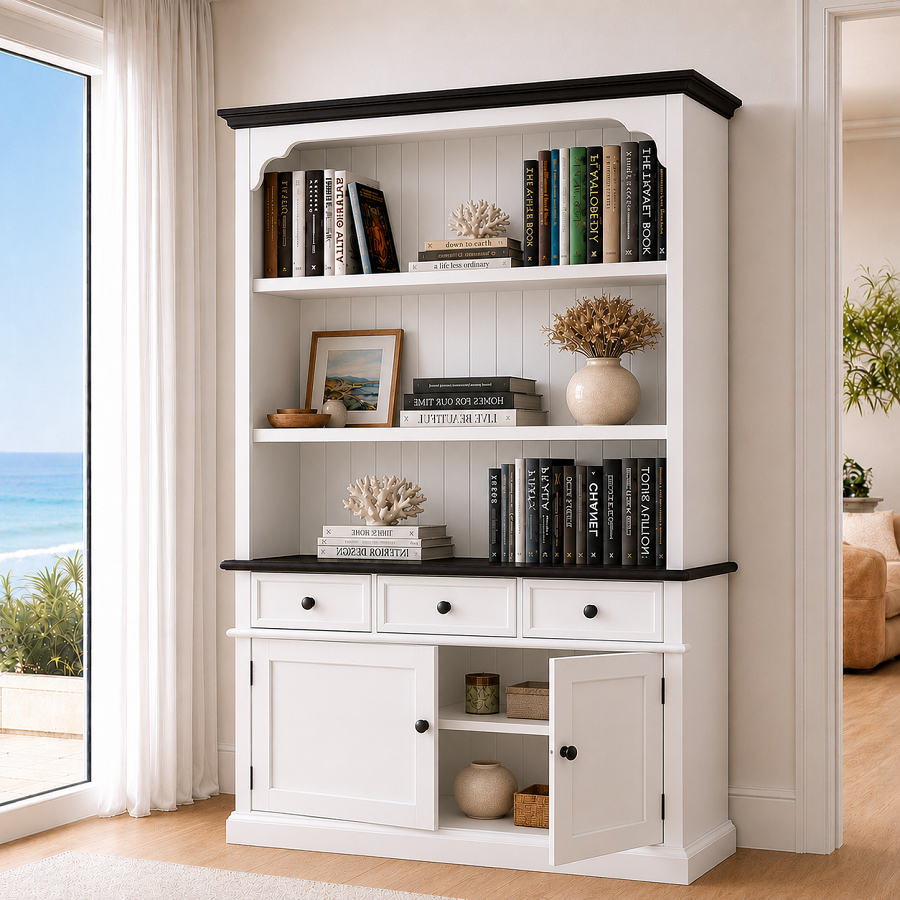 LUSH (AUSSIE MADE) HIGHLINE BOOKCASE WITH 2 DOORS / 3 DRAWERS COLLECTION - ASSORTED COLOURS - STARTING FROM $1199