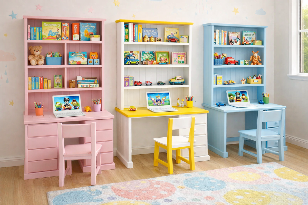 MACQUARIE (AUSSIE MADE) KIDS DESK + HUTCH COLLECTION - ASSORTED COLOURS - STARTING FROM $1499
