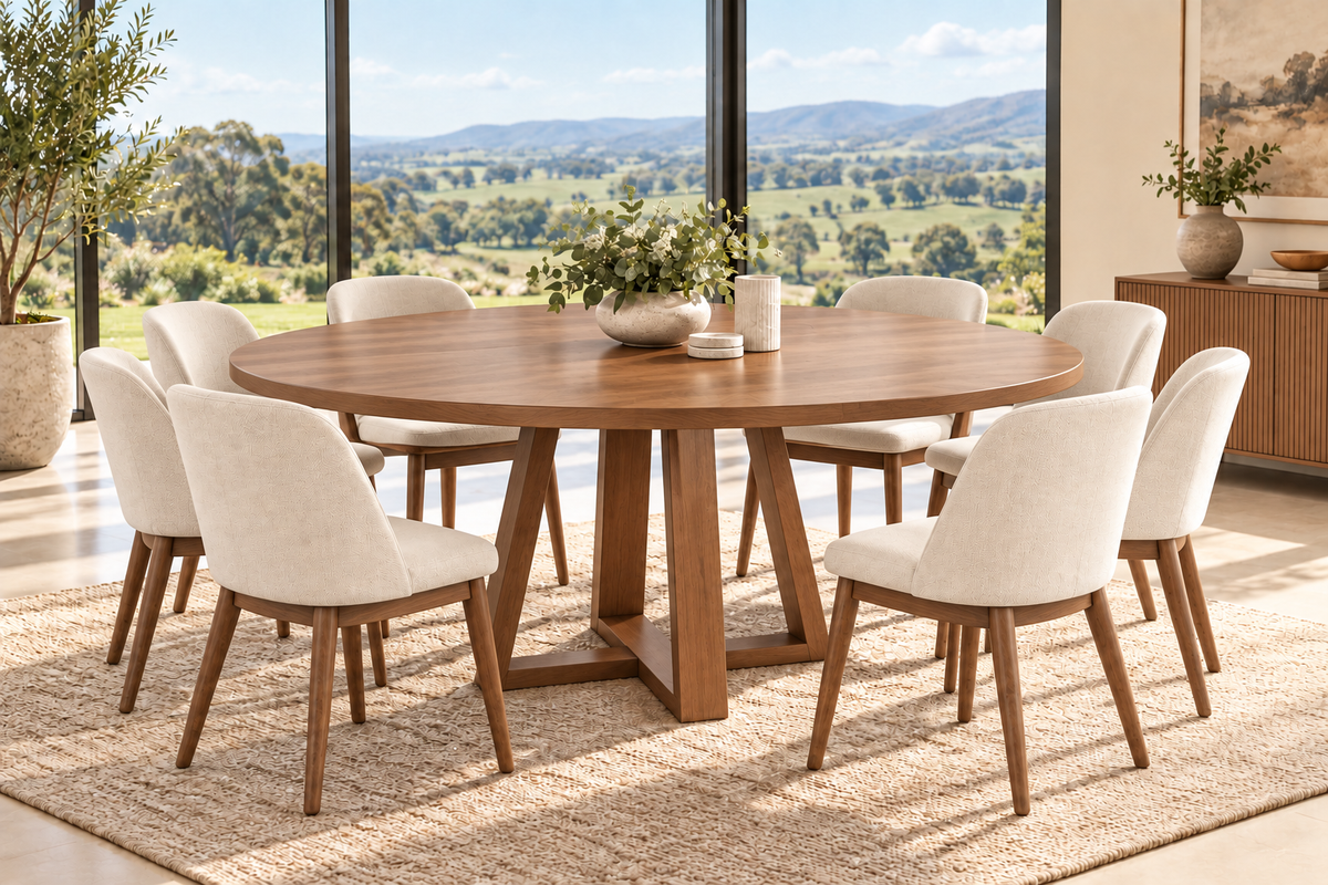 MAGNIFICENT (AUSSIE MADE) ROUND DINING TABLE COLLECTION - ASSORTED COLOURS - STARTING FROM $999