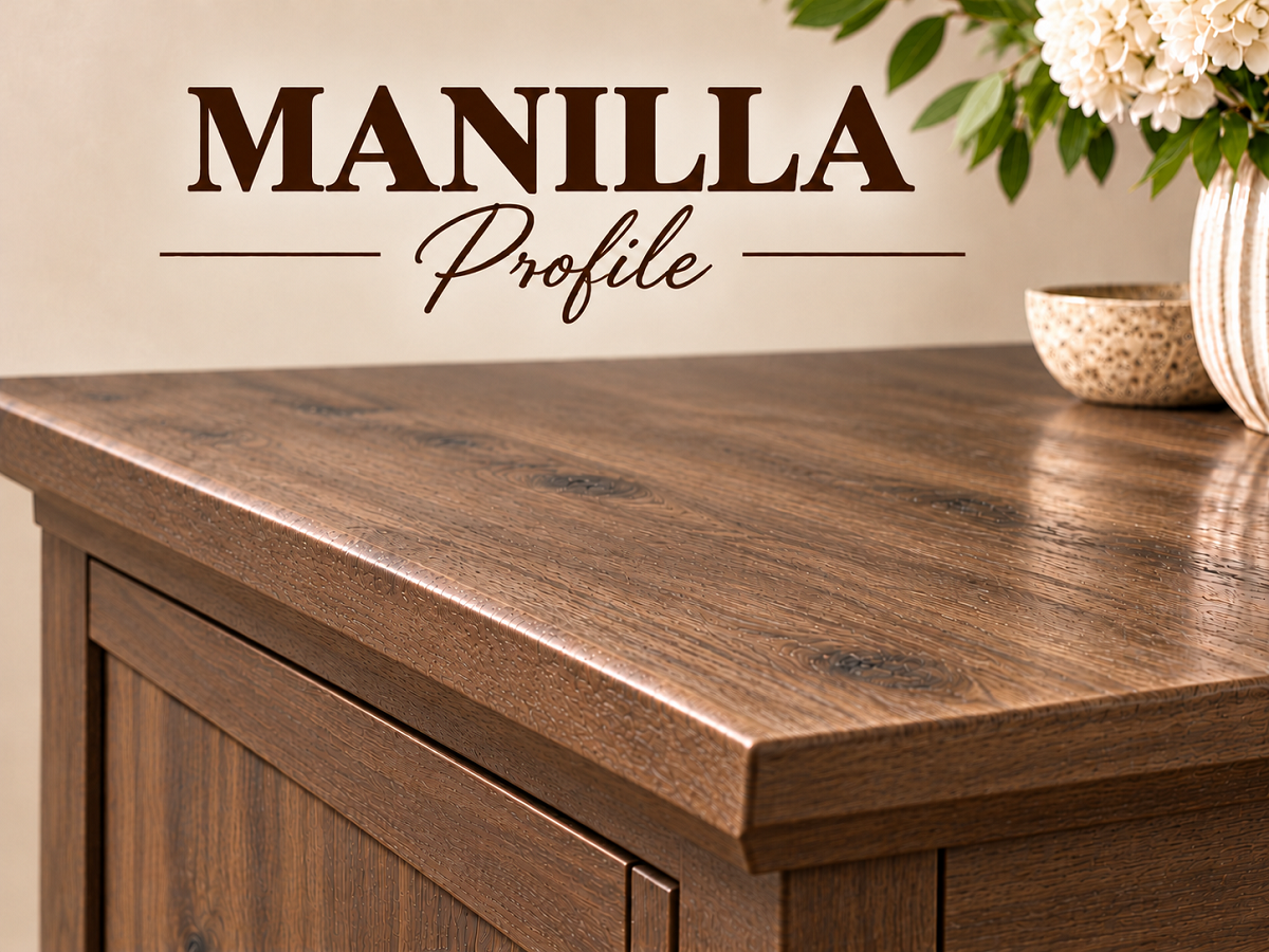 SOLID TIMBER FULL MANILLA 35mm PROFILED TOP - ASSORTED COLOURS