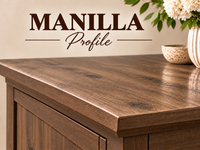 SOLID TIMBER FULL MANILLA 35mm PROFILED TOP - ASSORTED COLOURS