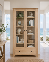 MANILLA (AUSSIE MADE) HIGHLINE 2 GLASS DOOR / 1 BLANKET DRAWER LIBRARY UNIT COLLECTION - ASSORTED COLOURS - STARTING FROM $1699