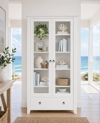 MANILLA (AUSSIE MADE) HIGHLINE 2 GLASS DOOR / 1 BLANKET DRAWER LIBRARY UNIT COLLECTION - ASSORTED COLOURS - STARTING FROM $1699