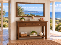 MIXI (AUSSIE MADE) 2 DRAWER HALL / CONSOLE TABLE with MAGAZINE RACK COLLECTION - ASSORTED COLOURS - STARTING FROM $799