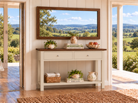 MIXI (AUSSIE MADE) 2 DRAWER HALL / CONSOLE TABLE with MAGAZINE RACK COLLECTION - ASSORTED COLOURS - STARTING FROM $799