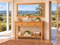 MIXI (AUSSIE MADE) 2 DRAWER HALL / CONSOLE TABLE with MAGAZINE RACK COLLECTION - ASSORTED COLOURS - STARTING FROM $799