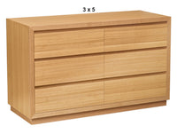 MORGAN (AUSSIE MADE) 6 DRAWER (3+3) LOWBOY COLLECTION - TASSIE OAK COMBINATION - ASSORTED STAINED COLOURS - STARTING FROM $1499