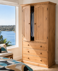 MUDGEE (AUSSIE MADE) 2 DOOR / 3 DRAWER WARDROBE COLLECTION - ASSORTED COLOURS - STARTING FROM $999