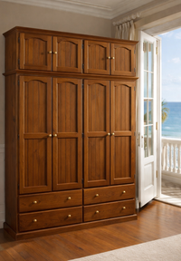 MUDGEE (AUSSIE MADE) 8 DOOR / 4 DRAWER WARDROBE WITH TOP BOX COLLECTION - ASSORTED COLOURS - STARTING FROM $3199