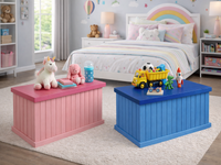 MUDGEE (AUSSIE MADE) KIDS LINED TOP / LINEN SIDES BLANKET BOX COLLECTION  - ASSORTED COLOURS - STARTING FROM $599