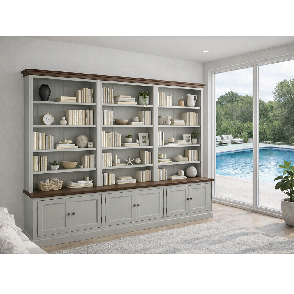 MUDGEE (AUSSIE MADE) BOOKCASE COMBO WITH 6 SQUARE DOORS PIGEON PAIRED - ASSORTED COLOURS - STARTING FROM $2999