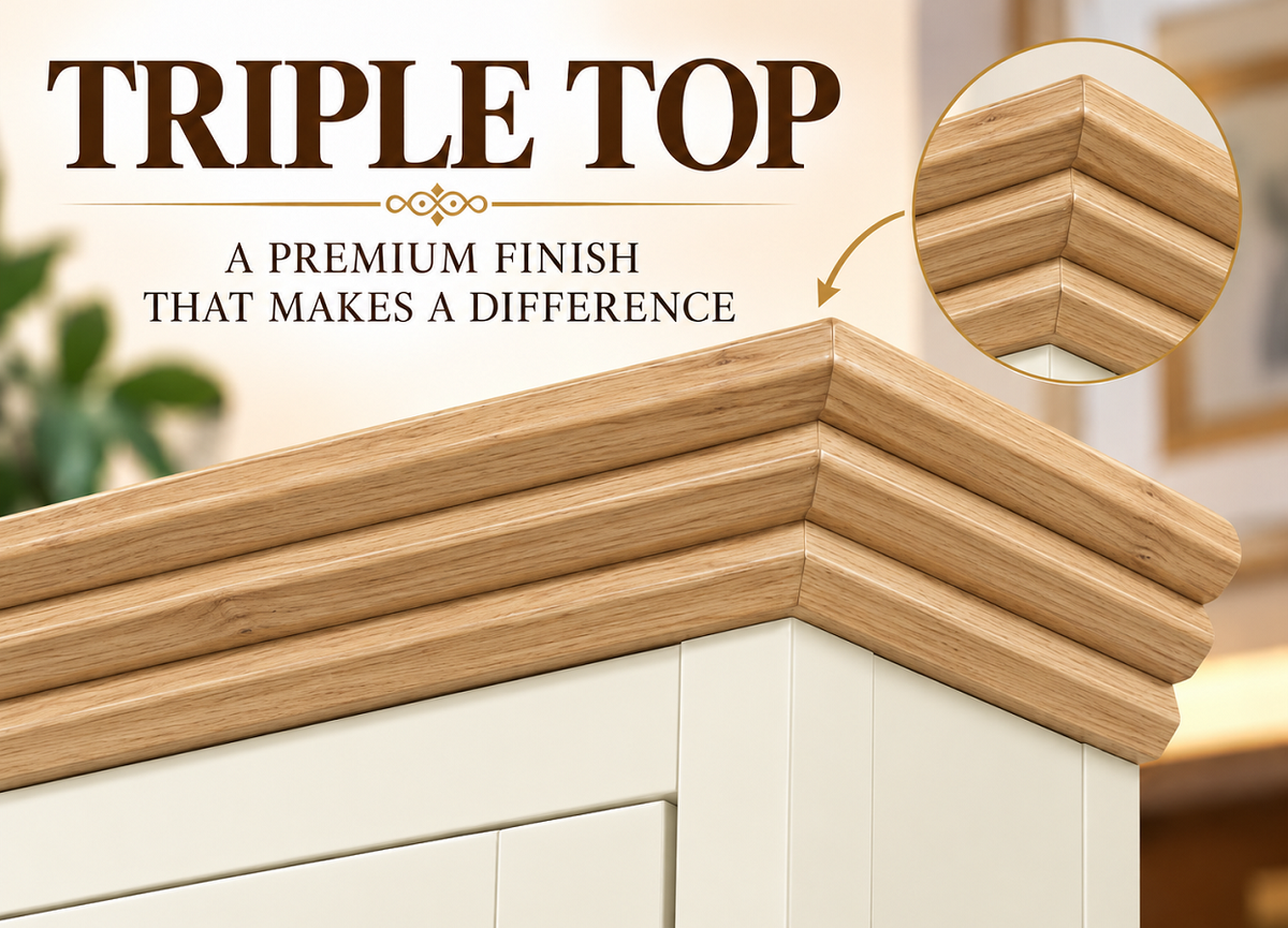 SOLID TIMBER DECORATIVE TRIPLE PROFILED TOP - ASSORTED COLOURS