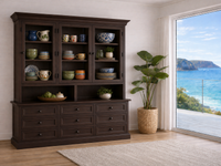 NAPOLIAN (AUSSIE MADE) 3 DOOR / 9 DRAWER BUFFET & HUTCH (DRESSER) COLLECTION - ASSORTED COLOURS - STARTING FROM $2299