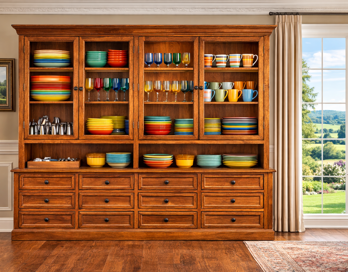 NAPOLIAN (AUSSIE MADE) 4 DOOR / 12 DRAWER BUFFET & HUTCH (DRESSER) COLLECTION - ASSORTED COLOURS - STARTING FROM $3999