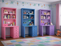 NOOSA (AUSSIE MADE) 4 DRAWER TIMBER DESK & HUTCH COLLECTION - ASSORTED COLOURS - STARTING FROM $999