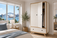 PALMY (AUSSIE MADE) 2 DOOR / 1 DRAWER WARDROBE COLLECTION - ASSORTED COLOURS - STARTING FROM $1599