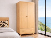 PALMY (AUSSIE MADE) 2 DOOR / 1 DRAWER WARDROBE COLLECTION - ASSORTED COLOURS - STARTING FROM $1599
