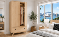 PALMY (AUSSIE MADE) 2 DOOR / 1 DRAWER WARDROBE COLLECTION - ASSORTED COLOURS - STARTING FROM $1599
