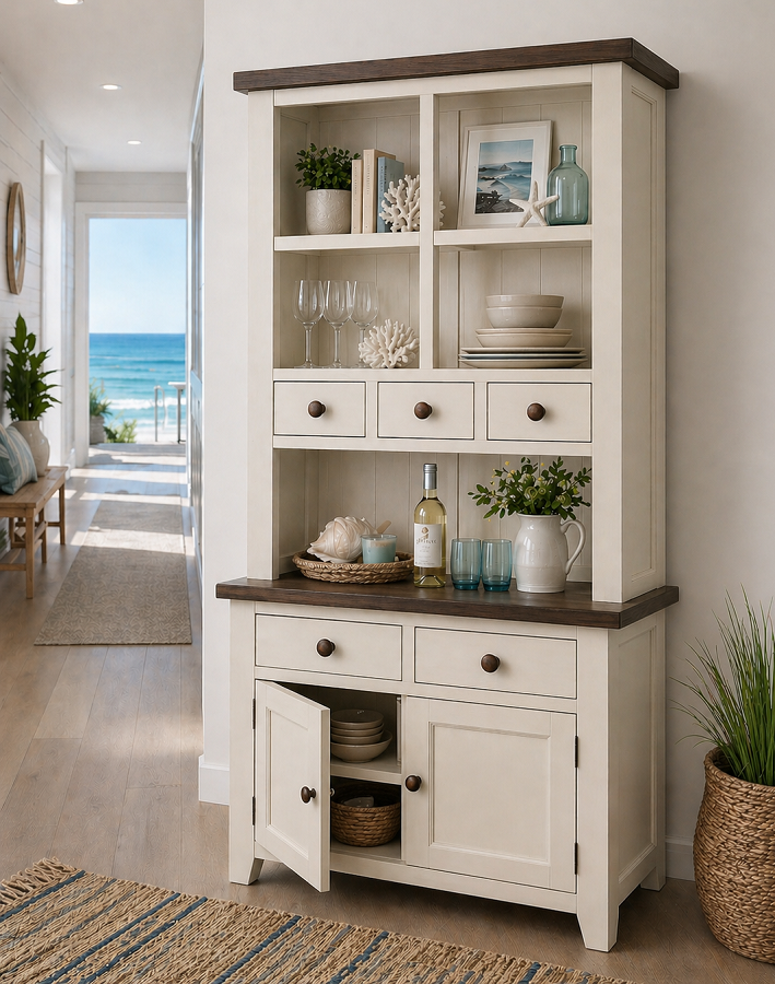 PALERMO (AUSSIE MADE) 2 DOOR / 5 DRAWER BUFFET & HUTCH (DRESSER) COLLECTION - ASSORTED COLOURS - STARTING FROM $1999