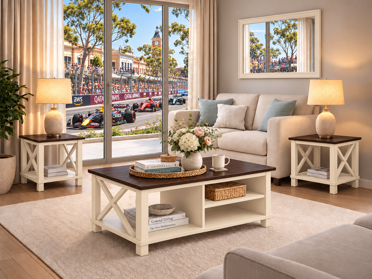 PALMBEACH (AUSSIE MADE) COFFEE & LAMP TABLE COLLECTION - ASSORTED COLOURS - STARTING FROM $599