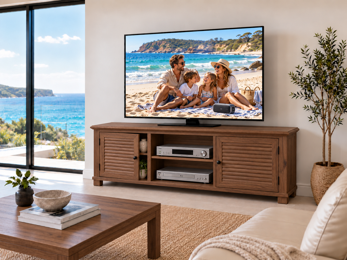 PALMBEACH  (AUSSIE MADE) 2 DOOR TV LOWLINE UNIT COLLECTION - ASSORTED COLOURS - STARTING FROM $1499