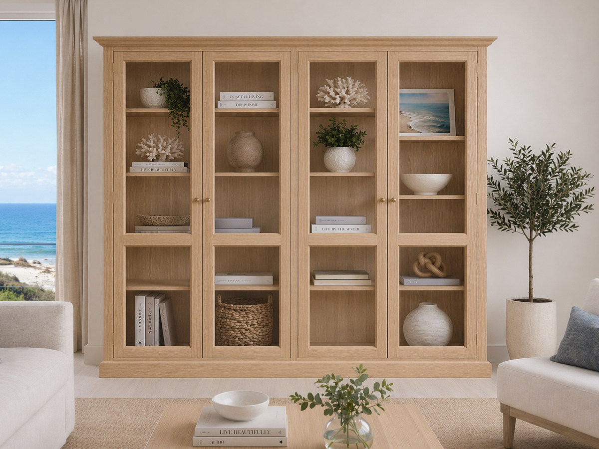 POMPEI (AUSSIE MADE) HIGHLINE 4 DOOR LIBRARY UNIT COLLECTION - ASSORTED COLOURS - STARTING FROM $1999