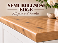 SOLID TIMBER SEMI BULLNOSE PROFILED TOP - ASSORTED COLOURS