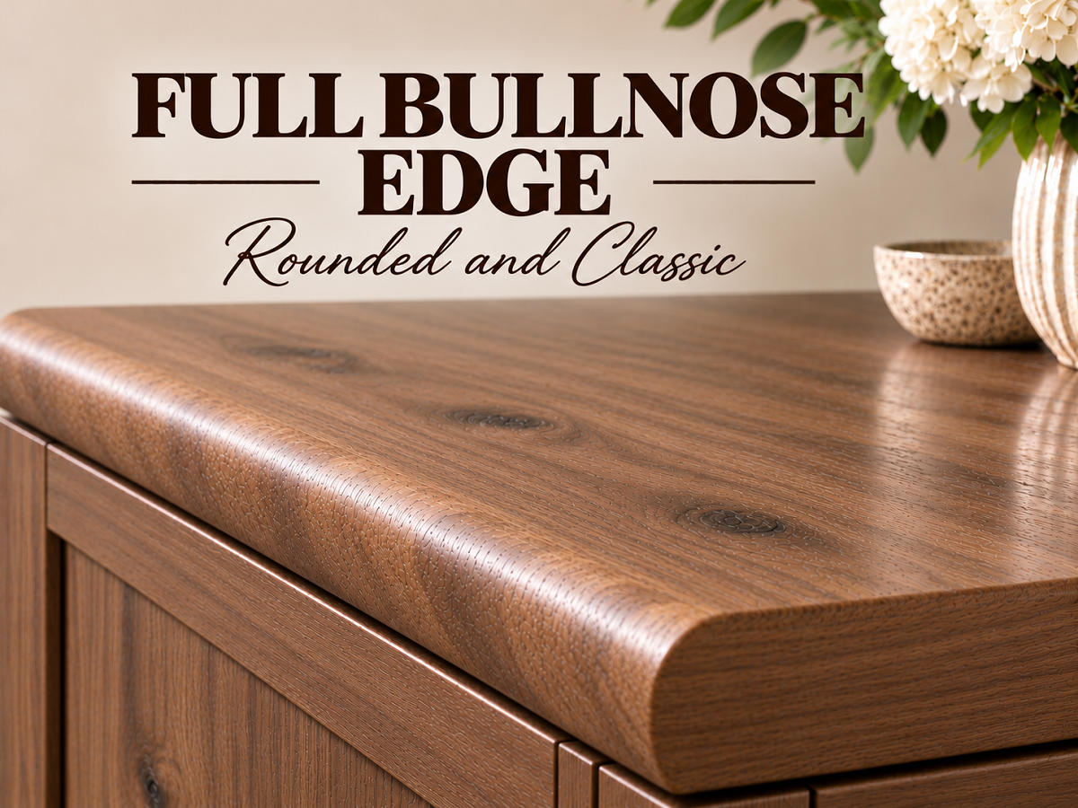 SOLID TIMBER FULL BULLNOSE PROFILED TOP - ASSORTED COLOURS