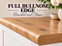 SOLID TIMBER FULL BULLNOSE PROFILED TOP - ASSORTED COLOURS