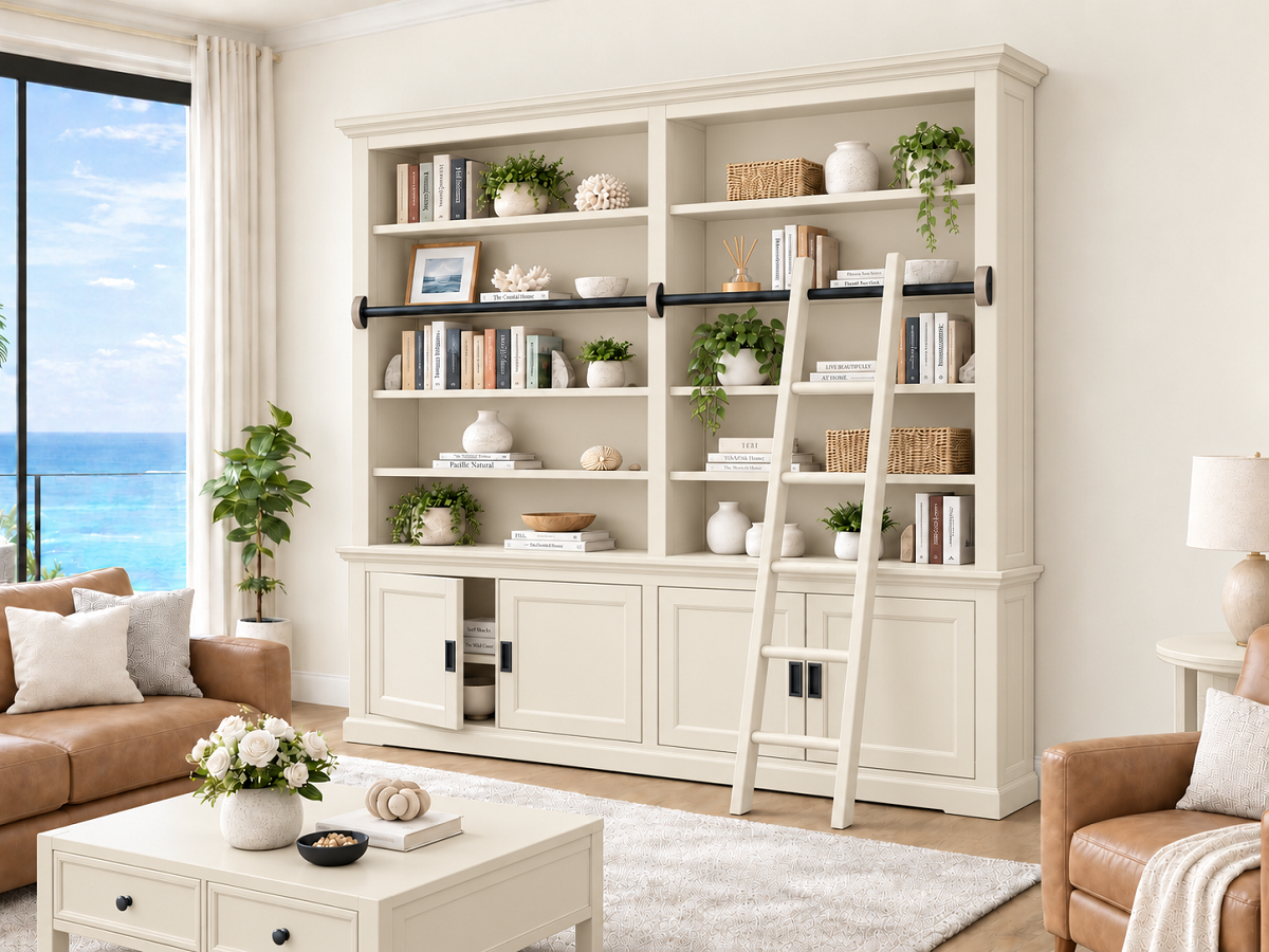 PROVIDORE (AUSSIE MADE) DOUBLE HIGHLINE 4 DOOR BOOKCASE COLLECTION - ASSORTED COLOURS - STARTING FROM $1499
