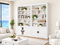 PROVIDORE (AUSSIE MADE) DOUBLE HIGHLINE 4 DOOR BOOKCASE COLLECTION - ASSORTED COLOURS - STARTING FROM $1499