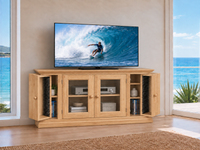 PROVINCIAL (AUSSIE MADE) 2 DOOR / 2 PULLOUTS LOWLINE TV ENTERTAINMENT UNIT COLLECTION - ASSORTED COLOURS - STARTING FROM $1199