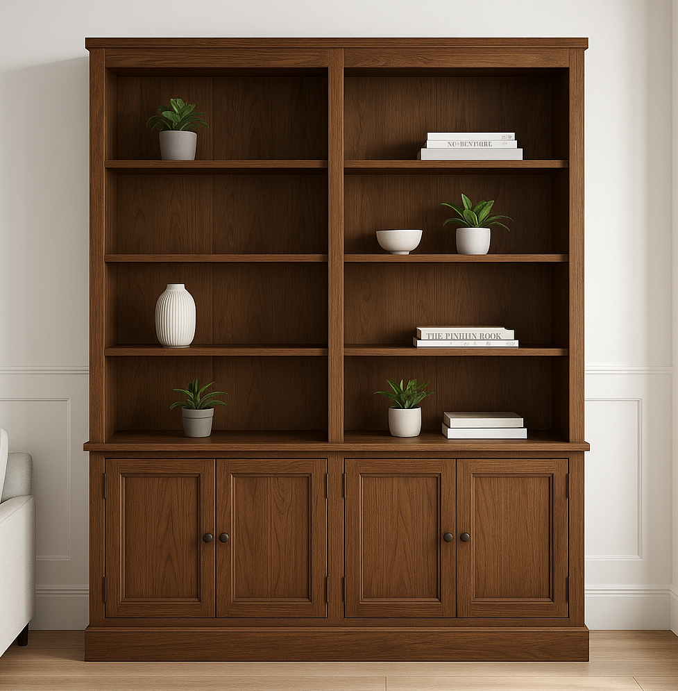 WASHINGTON (AUSSIE MADE) DOUBLE HIGHLINE PIGEON PAIRED HIGHLINE BOOKCASE WITH DOORS COLLECTION - ASSORTED COLOURS - STARTING FROM $2599