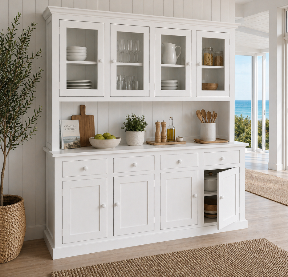 RIKKIE (AUSSIE MADE) 8 DOOR / 4 DRAWER BUFFET & HUTCH (DRESSER) COLLECTION - ASSORTED COLOURS - STARTING FROM $2999