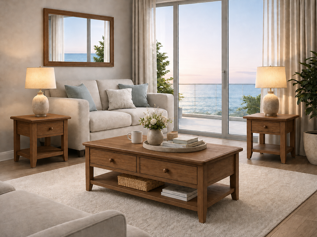 ROBINHOOD (AUSSIE MADE) COFFEE & LAMP TABLE WITH DRAWERS  COLLECTION - ASSORTED COLOURS- STARTING FROM $799