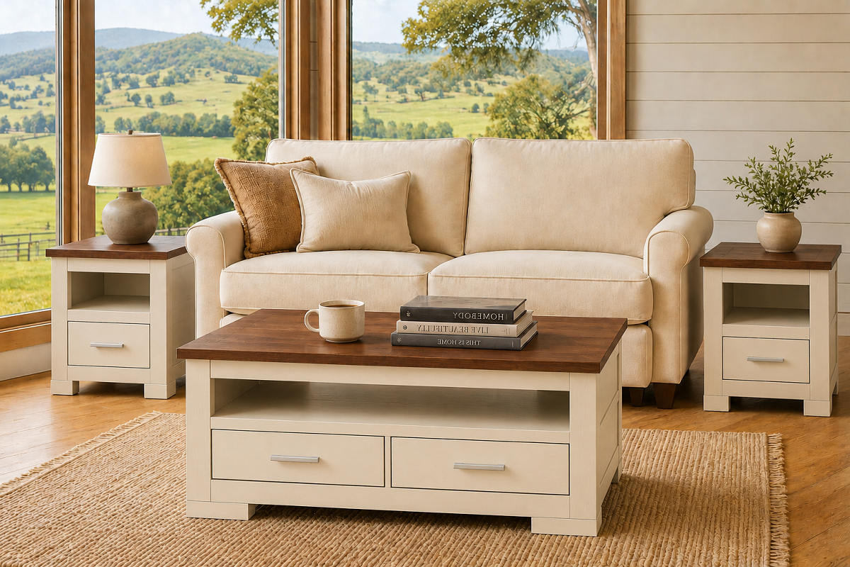 RUSTICED (AUSSIE MADE) COFFEE & LAMP TABLE WITH DRAWERS COLLECTION - ASSORTED COLOURS- STARTING FROM $799