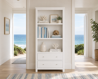 SACREMENTO (AUSSIE MADE) HIGHLINE BOOKCASE WITH 2 DRAWERS - ASSORTED COLOURS - STARTING FROM $899
