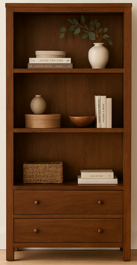 SACREMENTO (AUSSIE MADE) HIGHLINE BOOKCASE WITH 2 DRAWERS - ASSORTED COLOURS - STARTING FROM $899