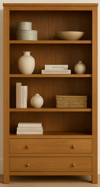 SACREMENTO (AUSSIE MADE) HIGHLINE BOOKCASE WITH 2 DRAWERS - ASSORTED COLOURS - STARTING FROM $899