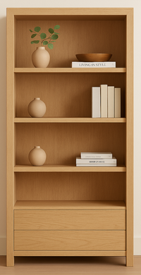 SACREMENTO (AUSSIE MADE) HIGHLINE BOOKCASE WITH 2 DRAWERS - ASSORTED COLOURS - STARTING FROM $899