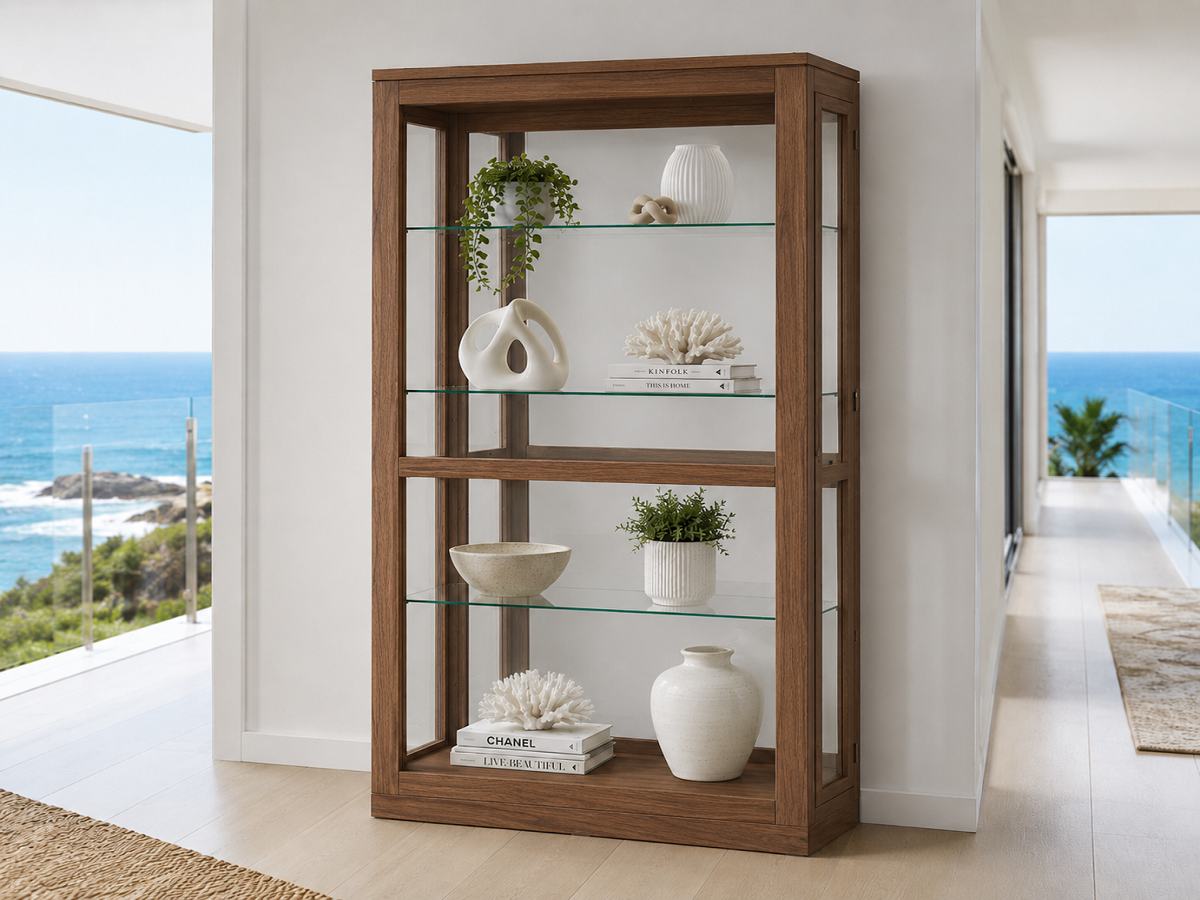 SHANNON (AUSSIE MADE) 2 DOOR (SIDE) DISPLAY CABINET WITH MIRRORED BACK COLLECTION - ASSORTED COLOURS - STARTING FROM $1499